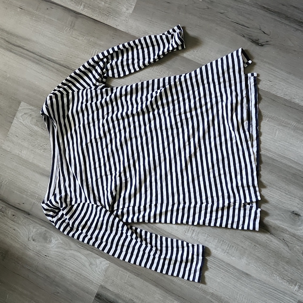 Loft navy striped top